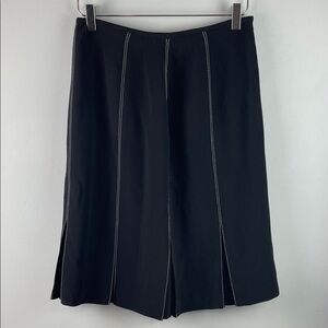 Albert Nipon Black Skirt with White Stitching Size 10